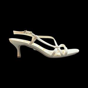 Sam Edelman Women's White Strappy Sandals with Kitten Heel Size 5